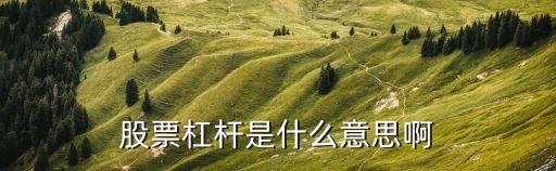 股票杠杆是什么意思啊