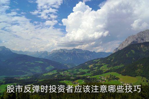 股市反弹时投资者应该注意哪些技巧