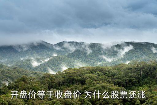 开盘价等于收盘价 为什么股票还涨