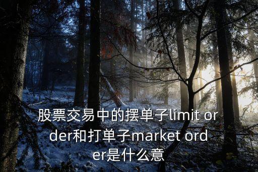 股票交易中的摆单子limit order和打单子market order是什么意