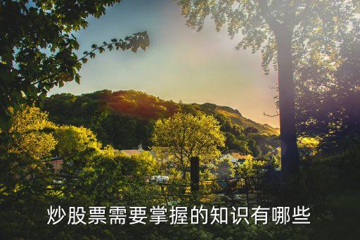 炒股票需要掌握的知识有哪些
