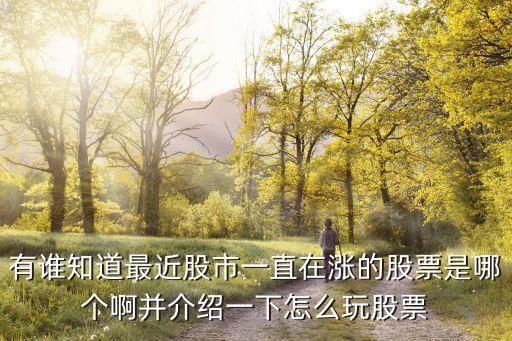 有谁知道最近股市一直在涨的股票是哪个啊并介绍一下怎么玩股票