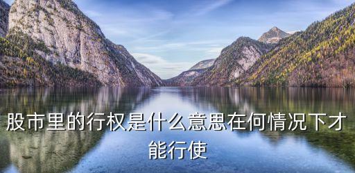股市里的行权是什么意思在何情况下才能行使