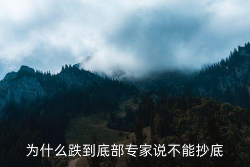 为什么说股票不能抄底，大盘暴跌为什么不敢抄底的原因