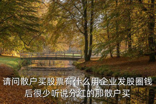 请问散户买股票有什么用企业发股圈钱后很少听说分红的那散户买