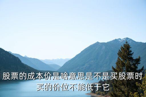股票的成本价是啥意思是不是买股票时买的价位不能低于它