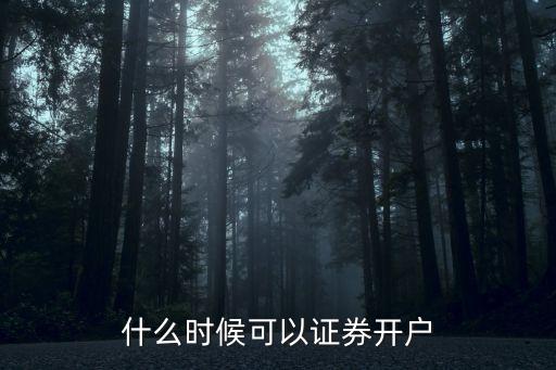 什么时候可以证券开户