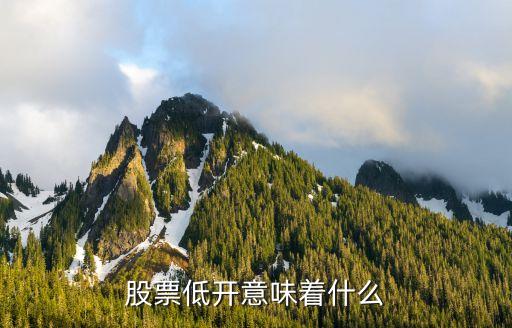 股票低开意味着什么