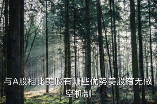 与A股相比美股有哪些优势美股有无做空机制
