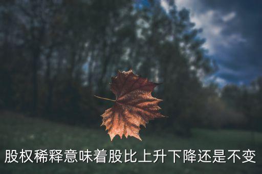 股权稀释意味着股比上升下降还是不变