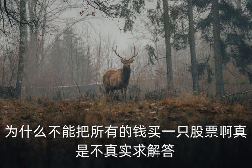 为什么不能把所有的钱买一只股票啊真是不真实求解答