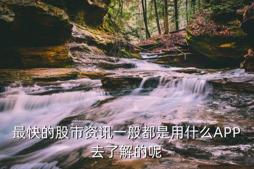 股票资讯一般看什么软件，最快的股市资讯一般都是用什么APP去了解的呢