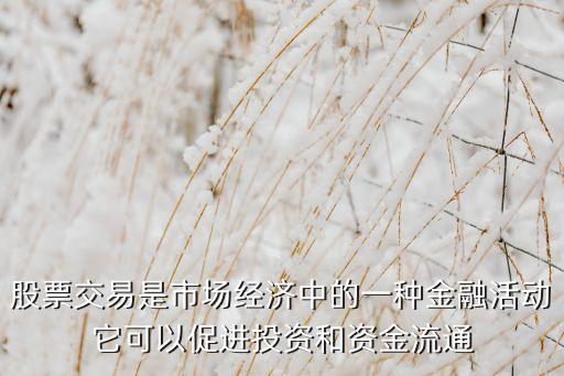 股票交易是市场经济中的一种金融活动它可以促进投资和资金流通