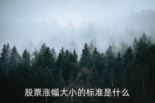 什么是股票的大中小涨，股票涨幅大小的标准是什么