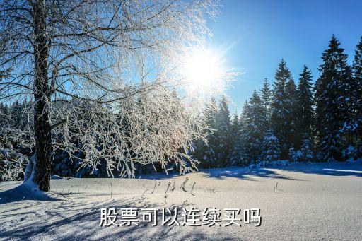 股票可以连续买吗