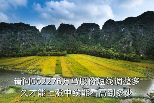 请问002276万马股份短线调整多久才能上涨中线能看高到多少