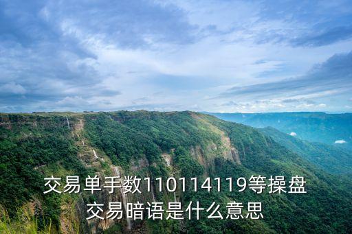 股票暗语149是什么意思，交易单手数110114119等操盘交易暗语是什么意思