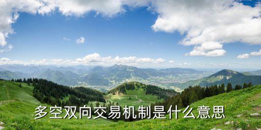 多空双向交易机制是什么意思