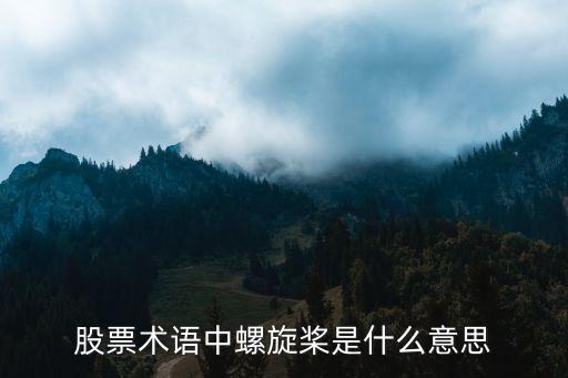 股票术语中螺旋桨是什么意思