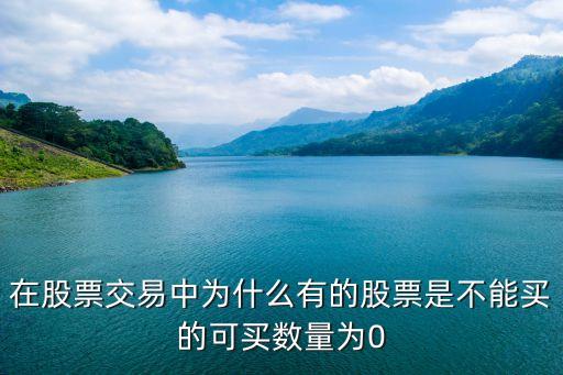 在股票交易中为什么有的股票是不能买的可买数量为0
