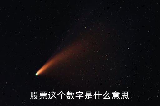 股票这个数字是什么意思