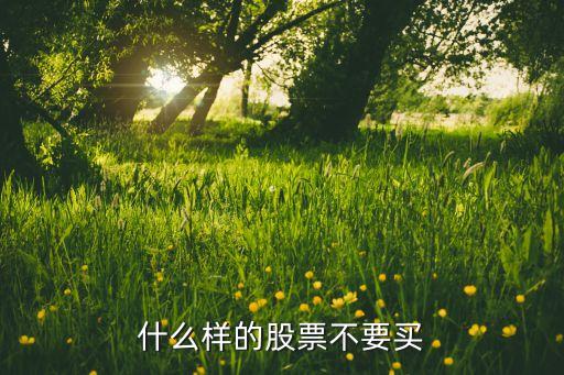 什么样的股票不要买