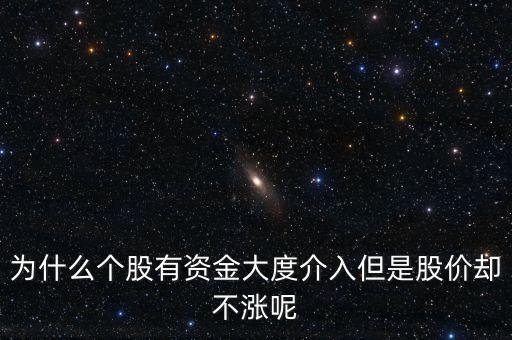 大单买入的股票为什么不涨，为什么个股有资金大度介入但是股价却不涨呢