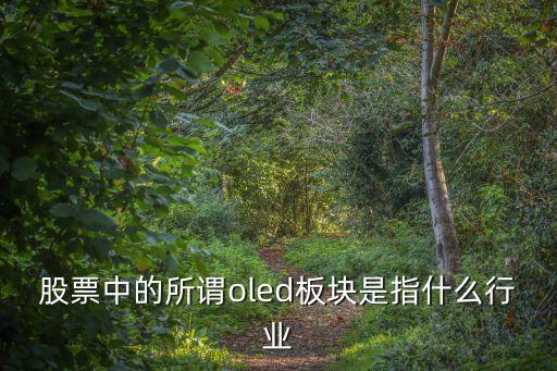 股票中的所谓oled板块是指什么行业