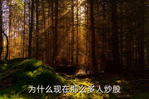 为什么现在那么多人炒股