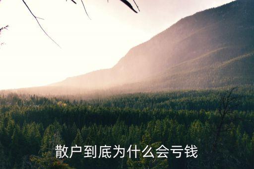 散户到底为什么会亏钱