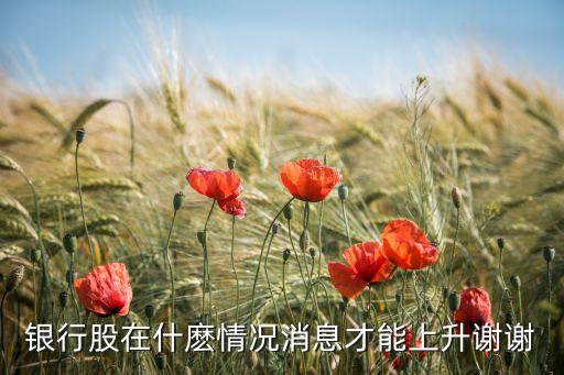 银行股在什麽情况消息才能上升谢谢