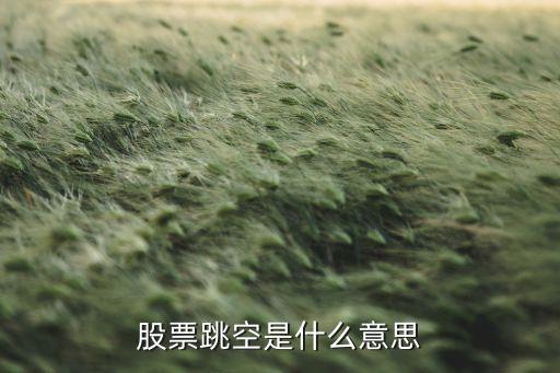 股票跳空板是什么意思啊，股市中的跳空是什么意思