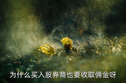 为什么买入股券商也要收取佣金呀