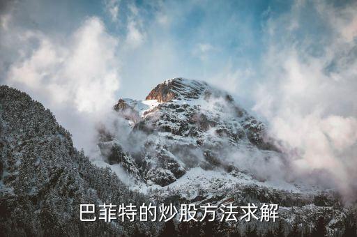 巴菲特的炒股方法求解