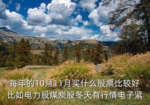 每年的10月11月买什么股票比较好比如电力股煤炭股冬天有行情电子紧