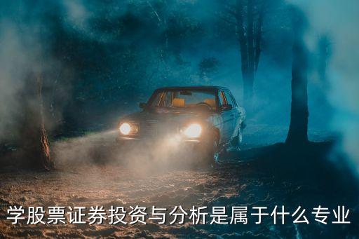 学股票证券投资与分析是属于什么专业