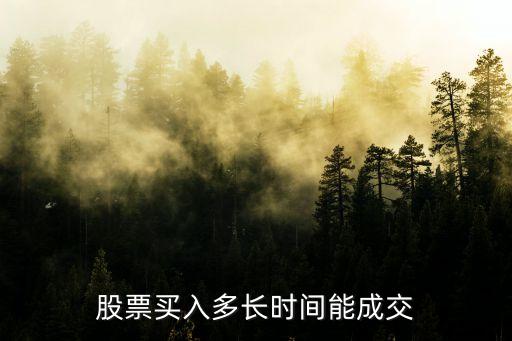 股票买入多长时间能成交