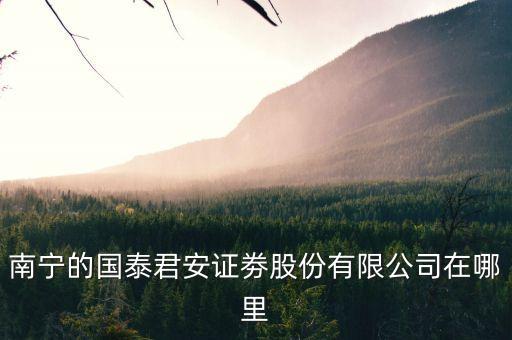 国泰君安股票在南宁什么路，谁知道永昌路129号的安泰大厦的国泰君安证券的方位在哪里