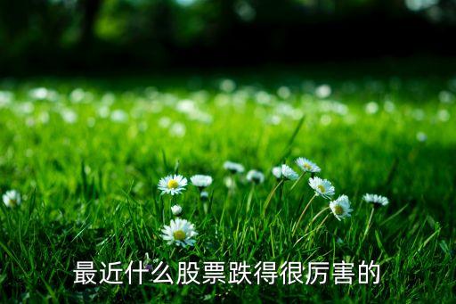 最近什么股票跌得很厉害的
