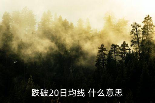 股票破20均线什么意思，跌破20日均线 什么意思