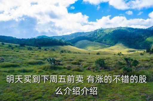 下周五有什么股票会涨，明天买到下周五前卖 有涨的不错的股么介绍介绍