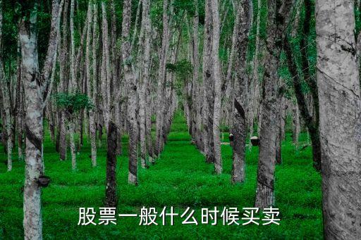 股票一般什么时候买卖