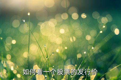如何看一个股票的发行价
