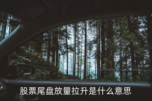 股票尾盘放量拉升是什么意思