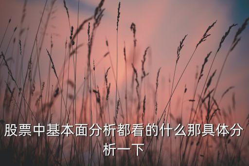股票中基本面分析都看的什么那具体分析一下