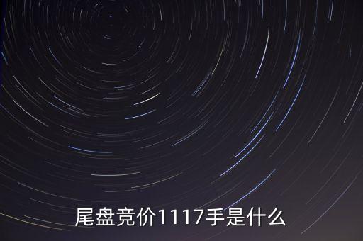尾盘竞价1117手是什么