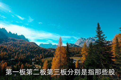 第一板第二板第三板分别是指那些股
