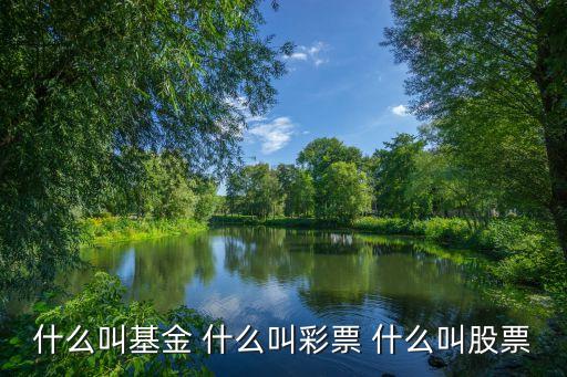什么叫基金 什么叫彩票 什么叫股票