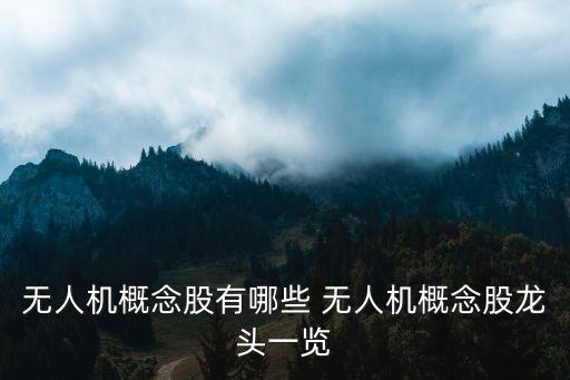 无人机概念股有哪些 无人机概念股龙头一览