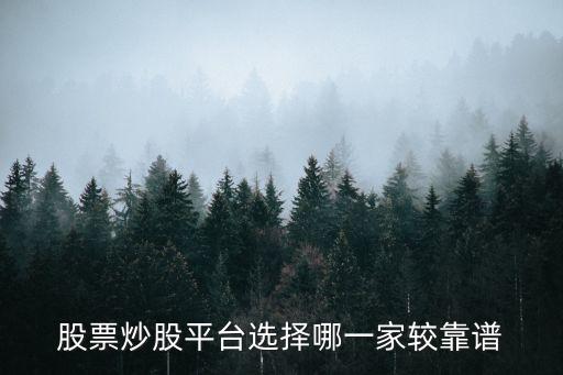 股票炒股平台选择哪一家较靠谱